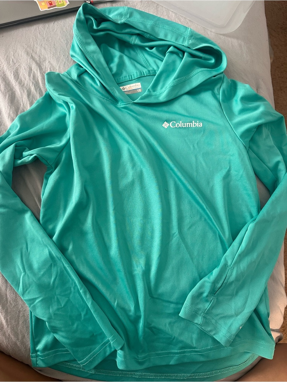 Columbia Turquoise Hooded Long-Sleeve Performance Shirt